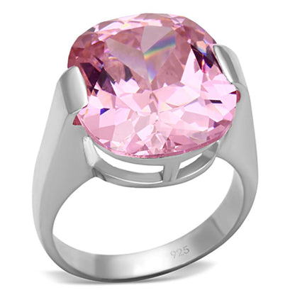 LOS686 - Silver 925 Sterling Silver Ring with AAA Grade CZ  in Rose-0
