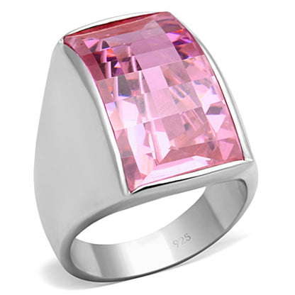 LOS695 - Silver 925 Sterling Silver Ring with AAA Grade CZ  in Rose-0