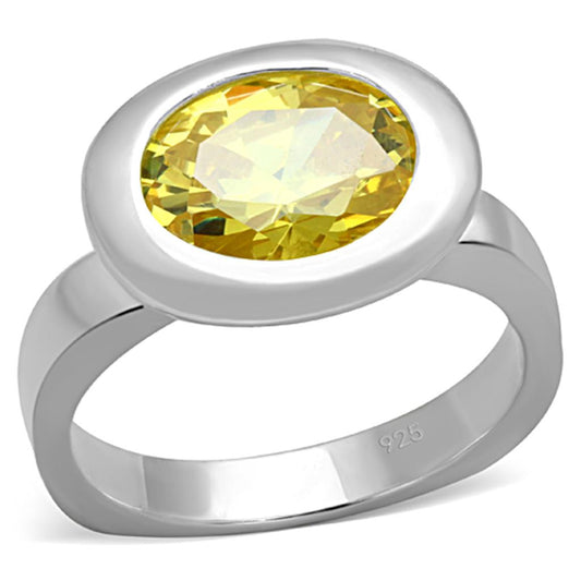 LOS751 - Silver 925 Sterling Silver Ring with AAA Grade CZ  in Topaz-0