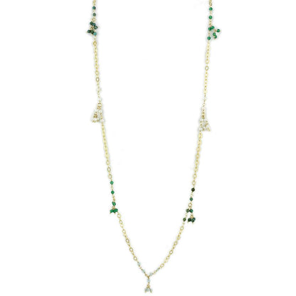 LOS793 - Matte Gold 925 Sterling Silver Necklace with Synthetic Turquoise in Multi Color-0