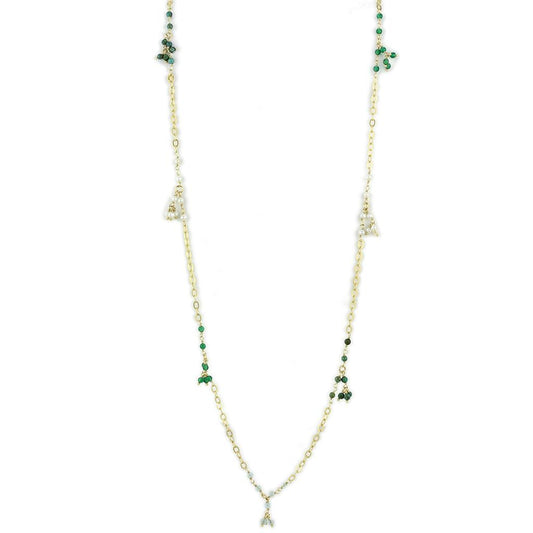 LOS793 - Matte Gold 925 Sterling Silver Necklace with Synthetic Turquoise in Multi Color-0