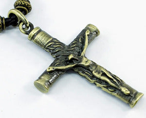 Halloween Brass Cross Jesus Mens Necklace Chain MN055-0
