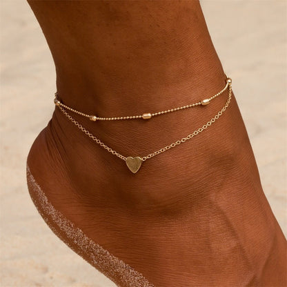 Simple Heart Anklet Ankle Bracelet-0