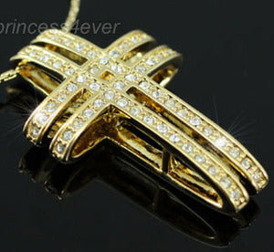 Cross Gold Plated Necklace use Austrian Crystal XN117-0