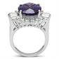 SS001 - Silver 925 Sterling Silver Ring with AAA Grade CZ  in Amethyst-2