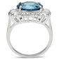 SS003 - Silver 925 Sterling Silver Ring with Synthetic Spinel in London Blue-2