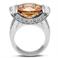 SS006 - Silver 925 Sterling Silver Ring with AAA Grade CZ  in Champagne-2