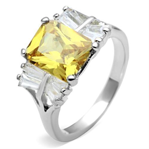 SS012 - Silver 925 Sterling Silver Ring with AAA Grade CZ  in Topaz-2
