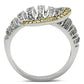 SS015 - Gold+Rhodium 925 Sterling Silver Ring with AAA Grade CZ  in Clear-2