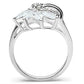 SS018 - Silver 925 Sterling Silver Ring with AAA Grade CZ  in Clear-2