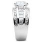 SS019 - Silver 925 Sterling Silver Ring with AAA Grade CZ  in Clear-3