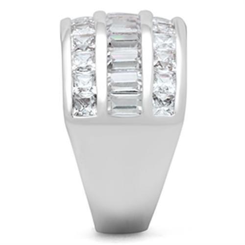 SS022 - Silver 925 Sterling Silver Ring with AAA Grade CZ  in Clear-3