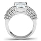 SS023 - Silver 925 Sterling Silver Ring with AAA Grade CZ  in Clear-2