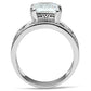 SS024 - Silver 925 Sterling Silver Ring with AAA Grade CZ  in Clear-2
