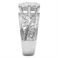 SS024 - Silver 925 Sterling Silver Ring with AAA Grade CZ  in Clear-3