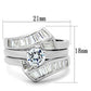 SS025 - Silver 925 Sterling Silver Ring with AAA Grade CZ  in Clear-1