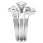 SS025 - Silver 925 Sterling Silver Ring with AAA Grade CZ  in Clear-3