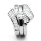 SS025 - Silver 925 Sterling Silver Ring with AAA Grade CZ  in Clear-4