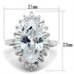 SS027 - Silver 925 Sterling Silver Ring with AAA Grade CZ  in Clear-1