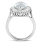 SS027 - Silver 925 Sterling Silver Ring with AAA Grade CZ  in Clear-2