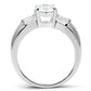 SS028 - Silver 925 Sterling Silver Ring with AAA Grade CZ  in Clear-2