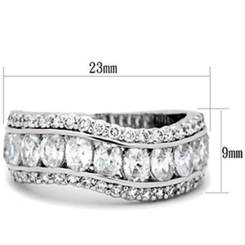 SS029 - Silver 925 Sterling Silver Ring with AAA Grade CZ  in Clear-1