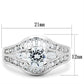 SS030 - Silver 925 Sterling Silver Ring with AAA Grade CZ  in Clear-1