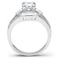 SS030 - Silver 925 Sterling Silver Ring with AAA Grade CZ  in Clear-2