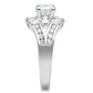 SS030 - Silver 925 Sterling Silver Ring with AAA Grade CZ  in Clear-3