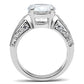 SS031 - Silver 925 Sterling Silver Ring with AAA Grade CZ  in Clear-2