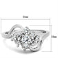 SS032 - Silver 925 Sterling Silver Ring with AAA Grade CZ  in Clear-1