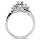 SS032 - Silver 925 Sterling Silver Ring with AAA Grade CZ  in Clear-2