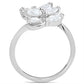 SS034 - Silver 925 Sterling Silver Ring with AAA Grade CZ  in Clear-2