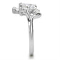 SS034 - Silver 925 Sterling Silver Ring with AAA Grade CZ  in Clear-3