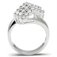 SS035 - Silver 925 Sterling Silver Ring with AAA Grade CZ  in Clear-2