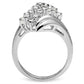 SS038 - Silver 925 Sterling Silver Ring with AAA Grade CZ  in Clear-2
