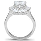 SS041 - Silver 925 Sterling Silver Ring with AAA Grade CZ  in Clear-2