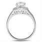 SS046 - Silver 925 Sterling Silver Ring with AAA Grade CZ  in Clear-2