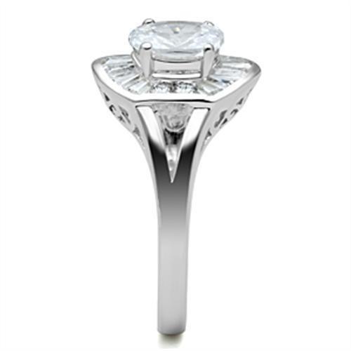 SS046 - Silver 925 Sterling Silver Ring with AAA Grade CZ  in Clear-3