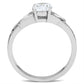 SS048 - Silver 925 Sterling Silver Ring with AAA Grade CZ  in Clear-2