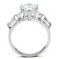 SS049 - Silver 925 Sterling Silver Ring with AAA Grade CZ  in Clear-2