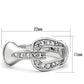 SS050 - Silver 925 Sterling Silver Ring with AAA Grade CZ  in Clear-1