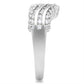 SS051 - Silver 925 Sterling Silver Ring with AAA Grade CZ  in Clear-3