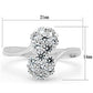 SS052 - Silver 925 Sterling Silver Ring with AAA Grade CZ  in Clear-1