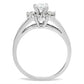 SS053 - Silver 925 Sterling Silver Ring with AAA Grade CZ  in Clear-2