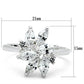 SS055 - Silver 925 Sterling Silver Ring with AAA Grade CZ  in Clear-1
