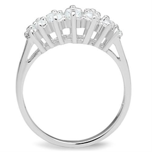 SS056 - Silver 925 Sterling Silver Ring with AAA Grade CZ  in Clear-2