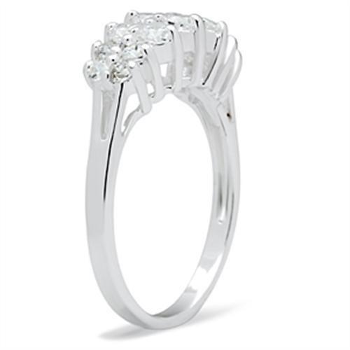 SS056 - Silver 925 Sterling Silver Ring with AAA Grade CZ  in Clear-3