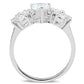 SS057 - Silver 925 Sterling Silver Ring with AAA Grade CZ  in Clear-2