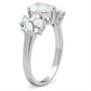 SS057 - Silver 925 Sterling Silver Ring with AAA Grade CZ  in Clear-3